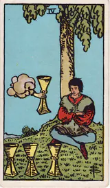 Четвёрка Кубков (Four of Cups) — карта Таро колоды Уэйта-Смит