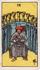 Девятка Кубков (Nine of Cups) — карта Таро колоды Уэйта-Смит