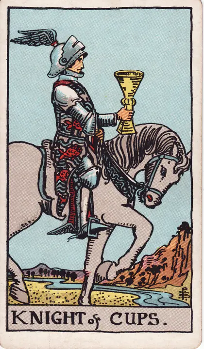 Рыцарь Кубков (Knight of Cups) — карта Таро колоды Уэйта-Смит