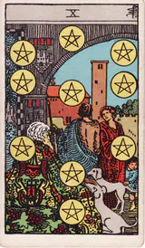Десятка Пентаклей (Ten of Pentacles) — карта Таро колоды Уэйта-Смит