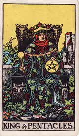 Король Пентаклей (King of Pentacles) — карта Таро колоды Уэйта-Смит