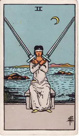 Двойка Мечей (Two of Swords) — карта Таро колоды Уэйта-Смит
