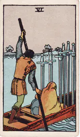 Шестёрка Мечей (Six of Swords) — карта Таро колоды Уэйта-Смит