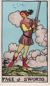 Паж Мечей (Page of Swords) — карта Таро колоды Уэйта-Смит