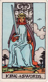 Король Мечей (King of Swords) — карта Таро колоды Уэйта-Смит