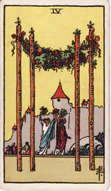Четвёрка Жезлов (Four of Wands) — карта Таро колоды Уэйта-Смит