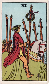 Шестёрка Жезлов (Six of Wands) — карта Таро колоды Уэйта-Смит