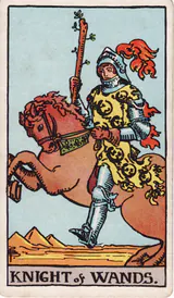Рыцарь Жезлов (Knight of Wands) — карта Таро колоды Уэйта-Смит