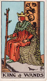 Король Жезлов (King of Wands) — карта Таро колоды Уэйта-Смит